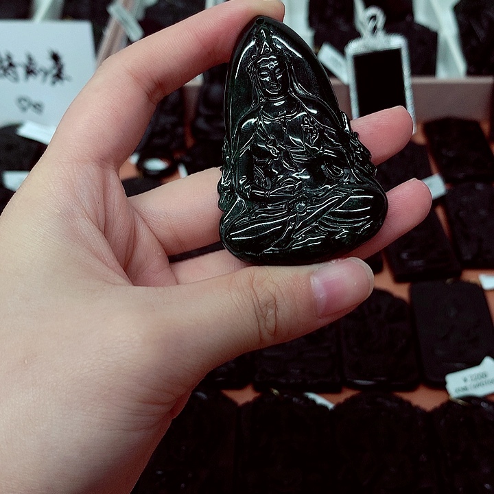 颈饰未镶嵌翡翠天然a货钢琴黑特色题材挂件