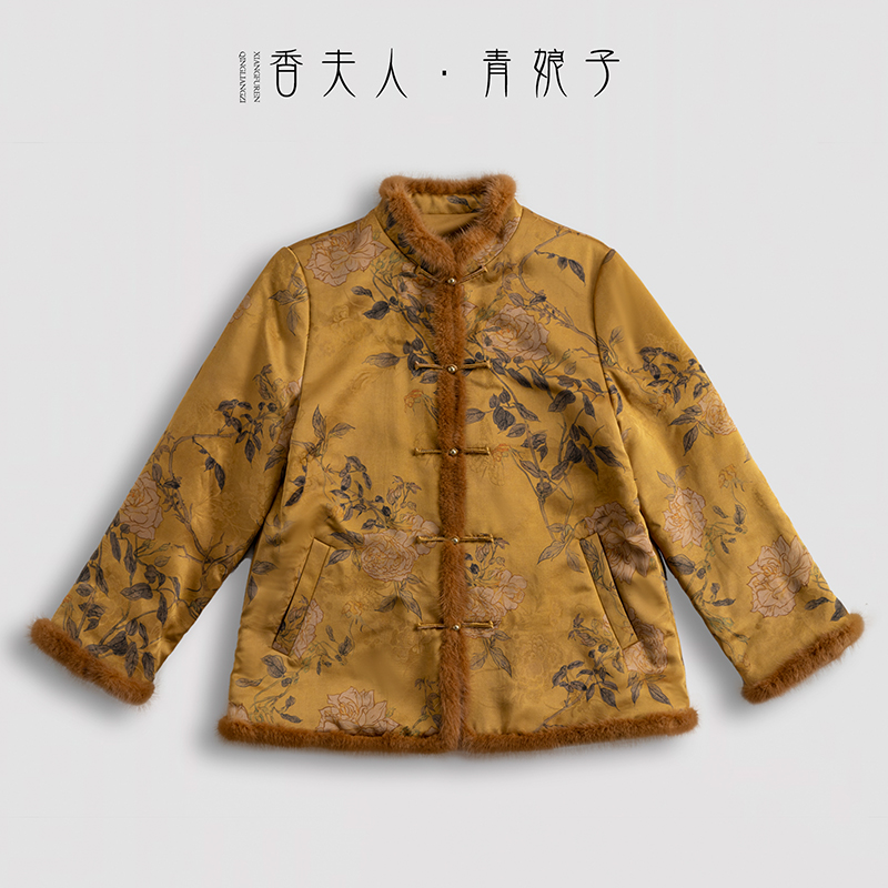 青娘子版衣——秋冬新中式国风显瘦减龄气质驼绒棉服61553