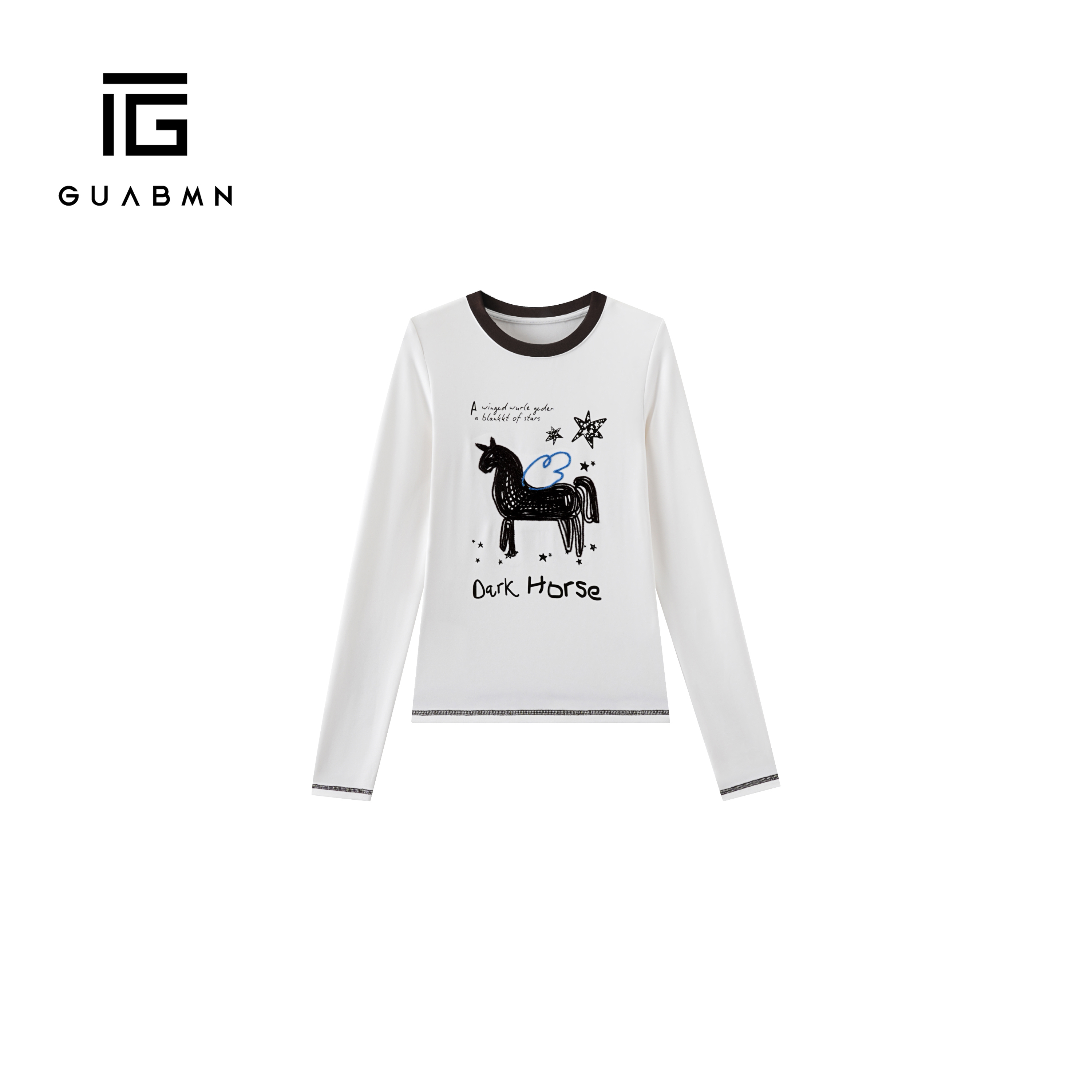 GUABMN2025年冬季新款百搭显瘦圆领长袖T恤打底衫上衣内搭6066