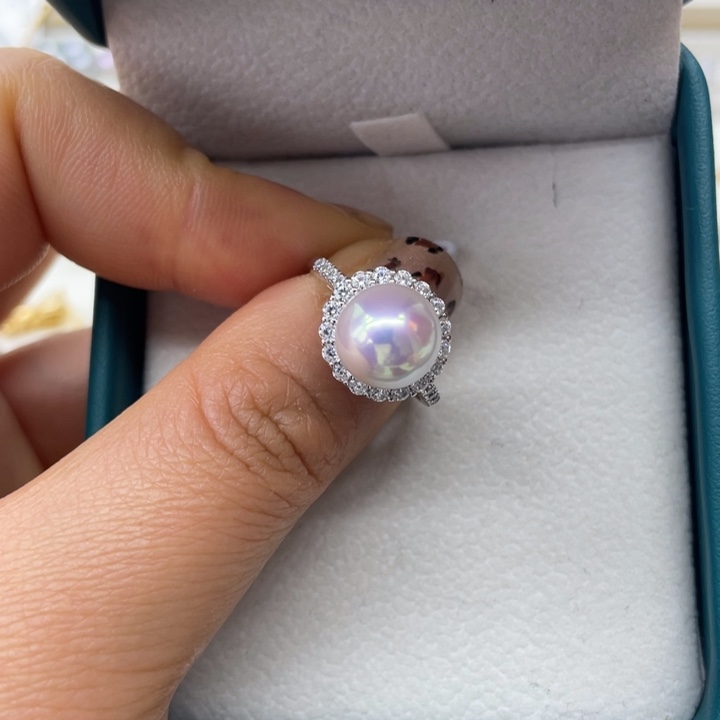 淡水珍珠戒指银S925镶嵌