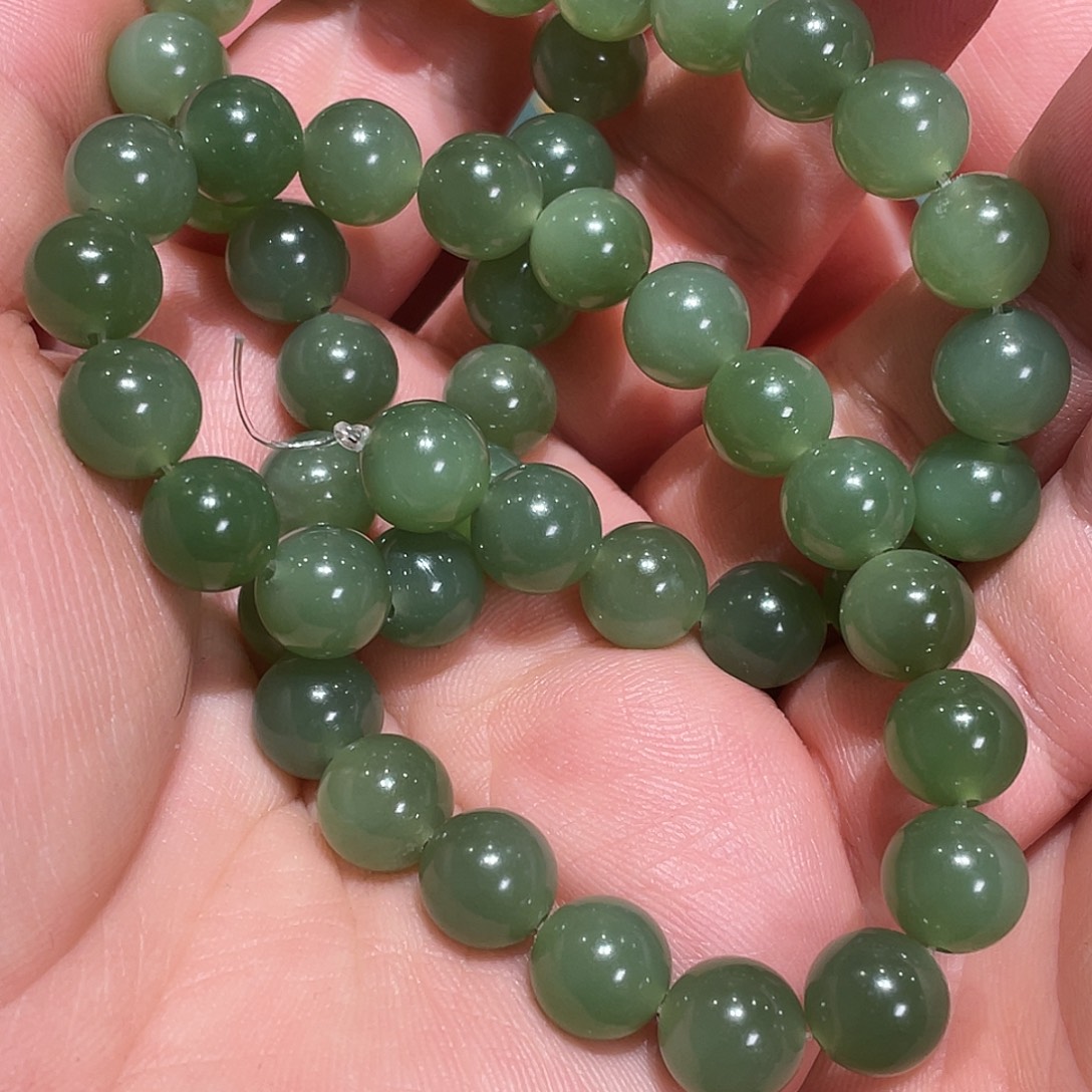 和田玉未镶嵌项链无黑点满猫眼