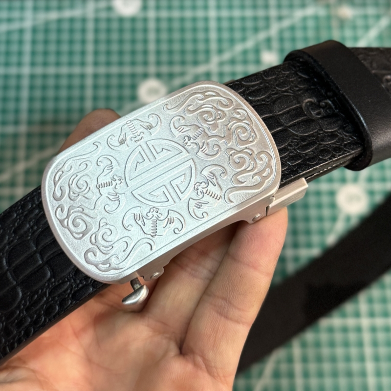 纯手工皮带男款真牛皮皮带不锈钢无牙自动扣腰带头层牛皮商务裤带