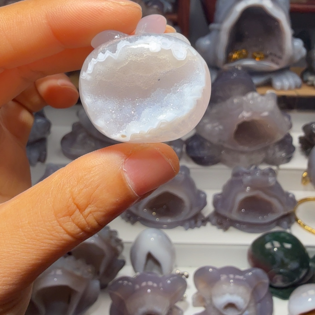 隐***薇玛瑙/玉髓未镶嵌摆件