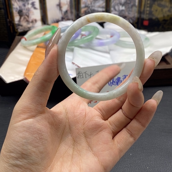 翡翠未镶嵌手镯54-56