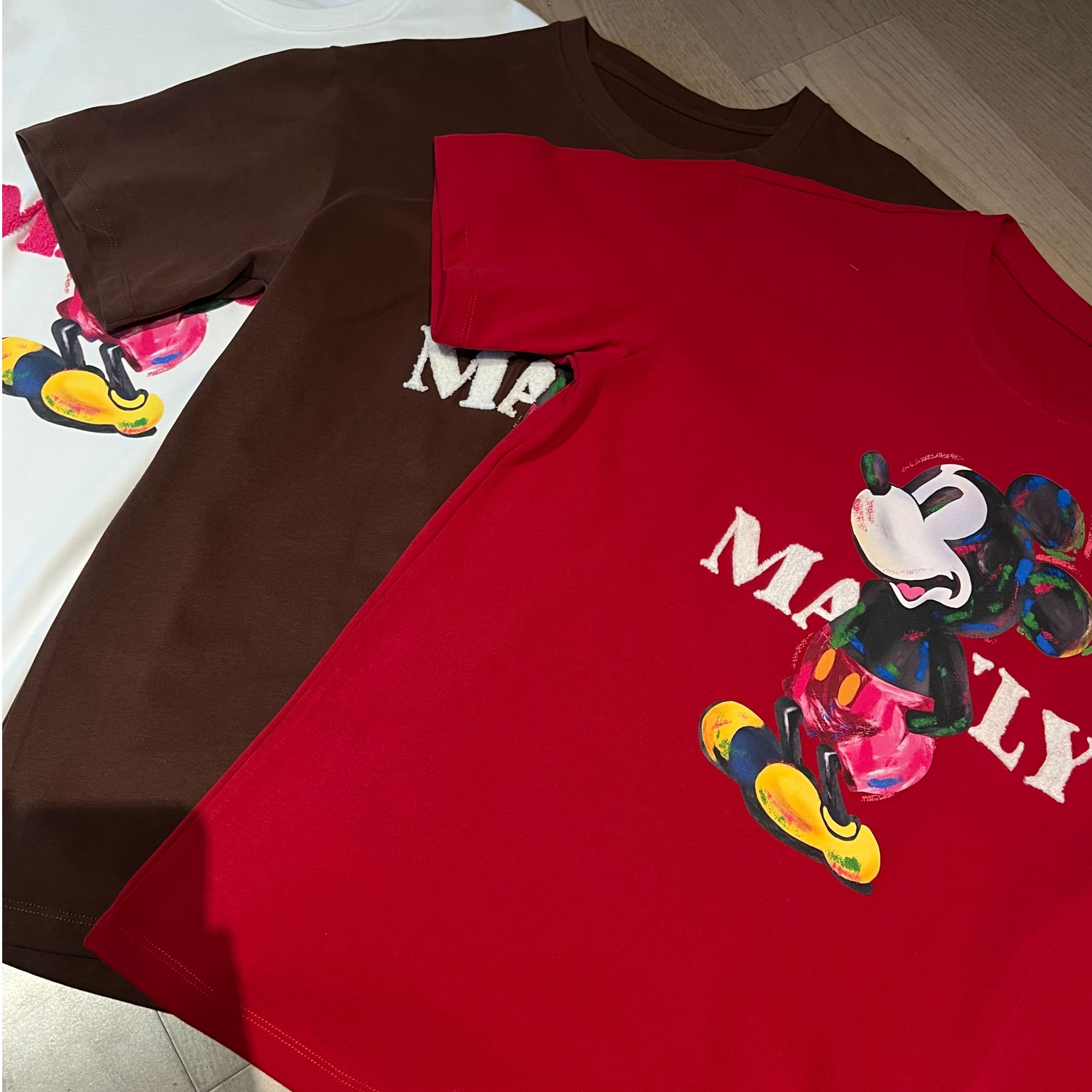 DOUWU【奇妙MQ】红白咖三色老鼠图案半袖上衣SY13259