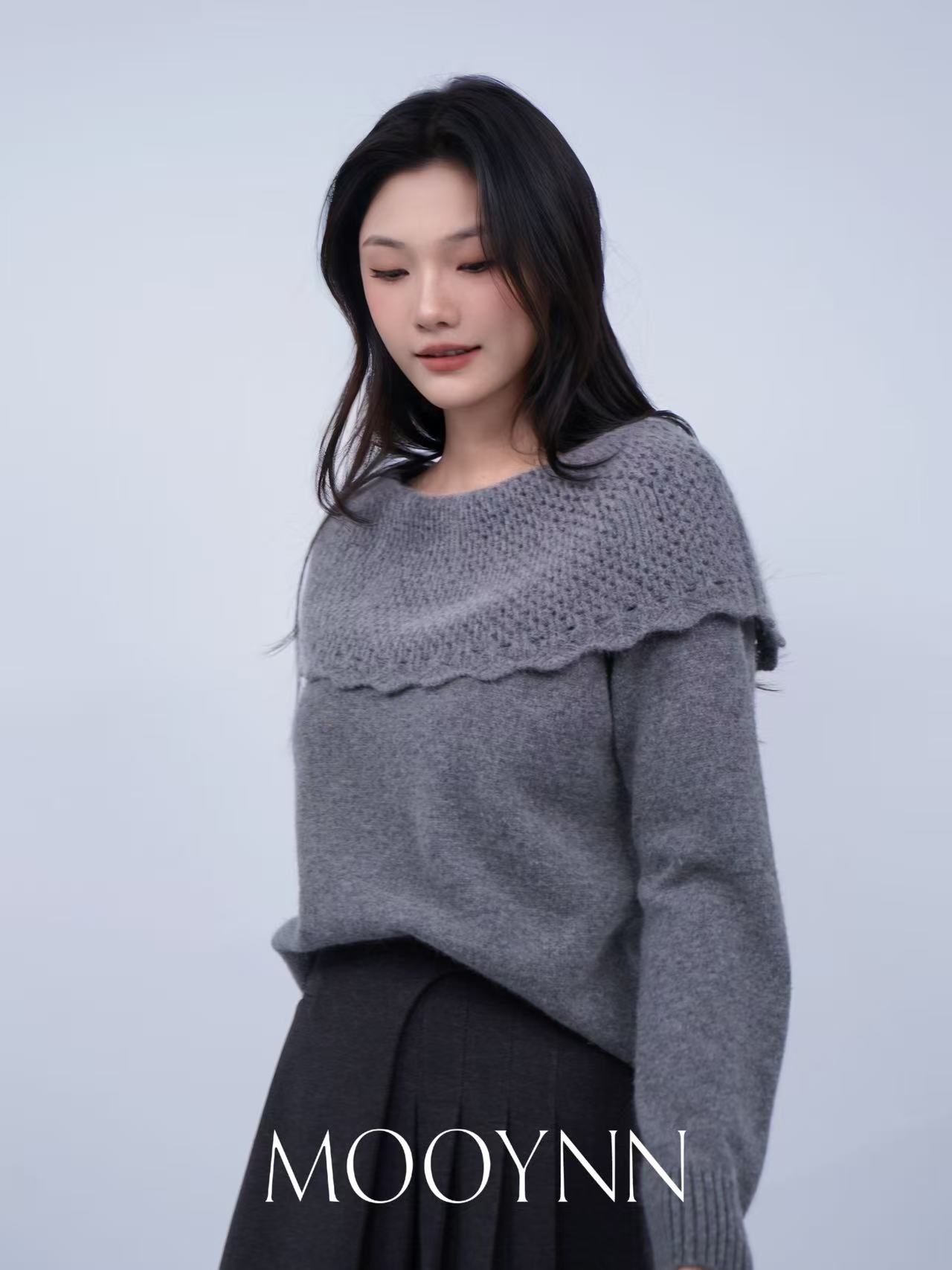  Mooynn/茉零2025年秋冬款斗篷套头毛衣