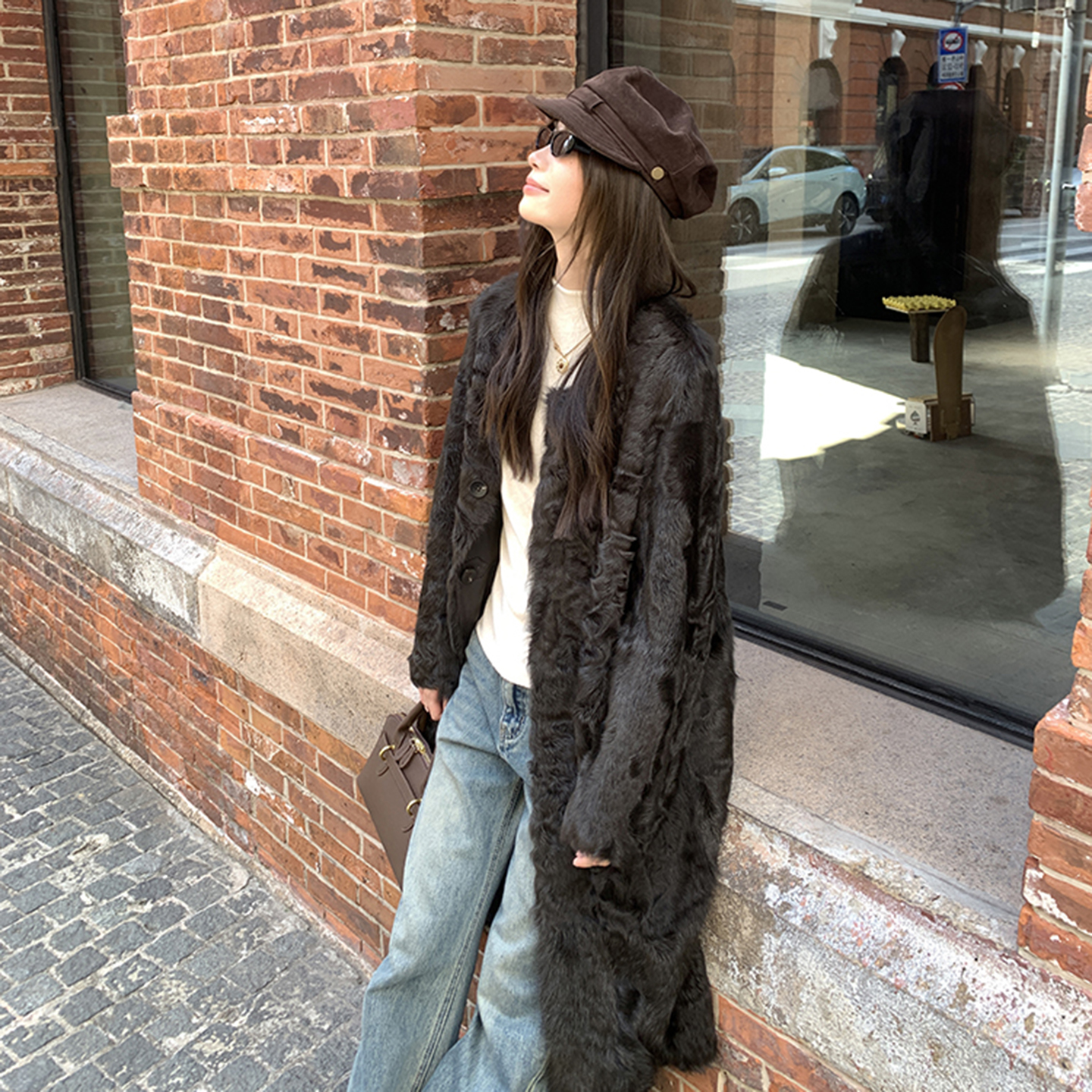 2025新款长款小湖羊皮毛一体女两面穿海宁皮草大衣外套