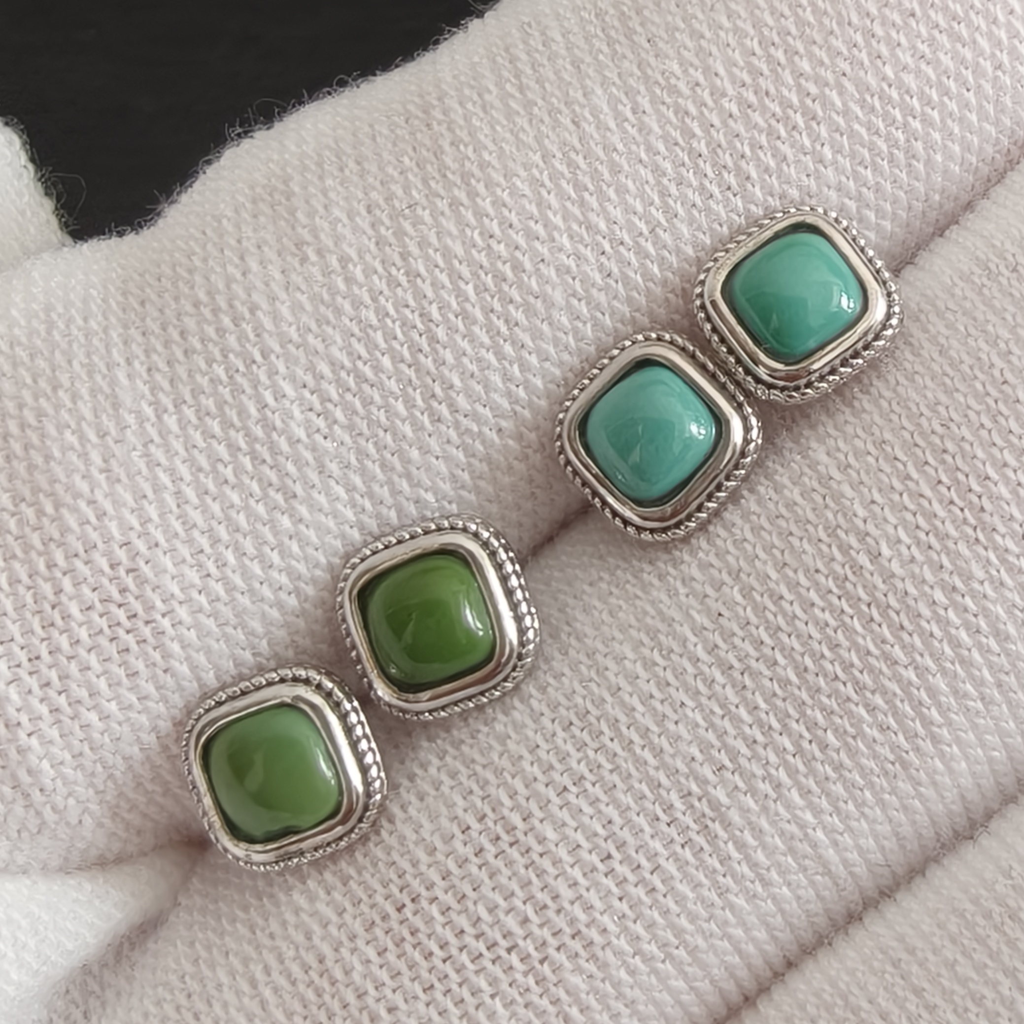 S925银镶嵌时尚耳钉简约百搭饰品6mm+（多样性发一对）