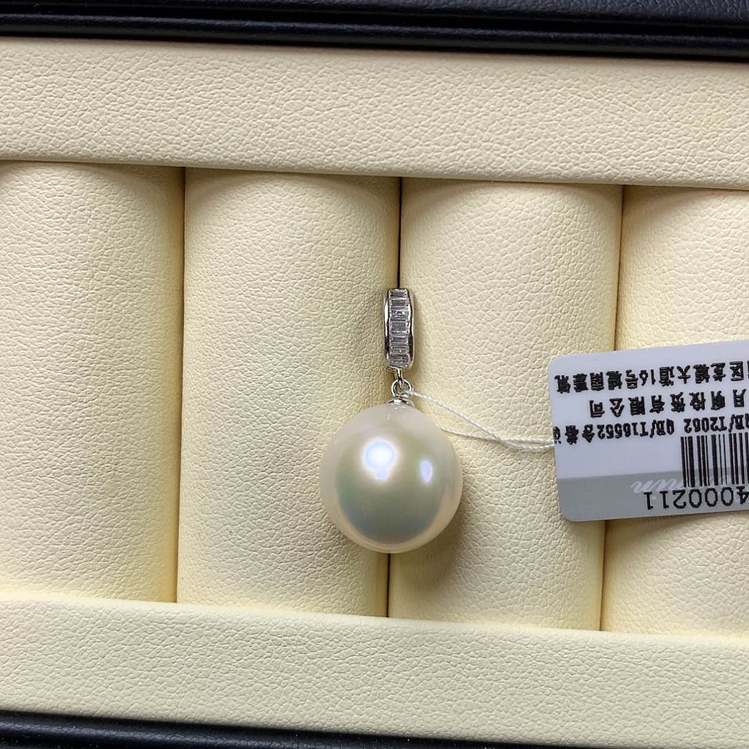 淡水珍珠吊坠(不含链)银S925镶嵌