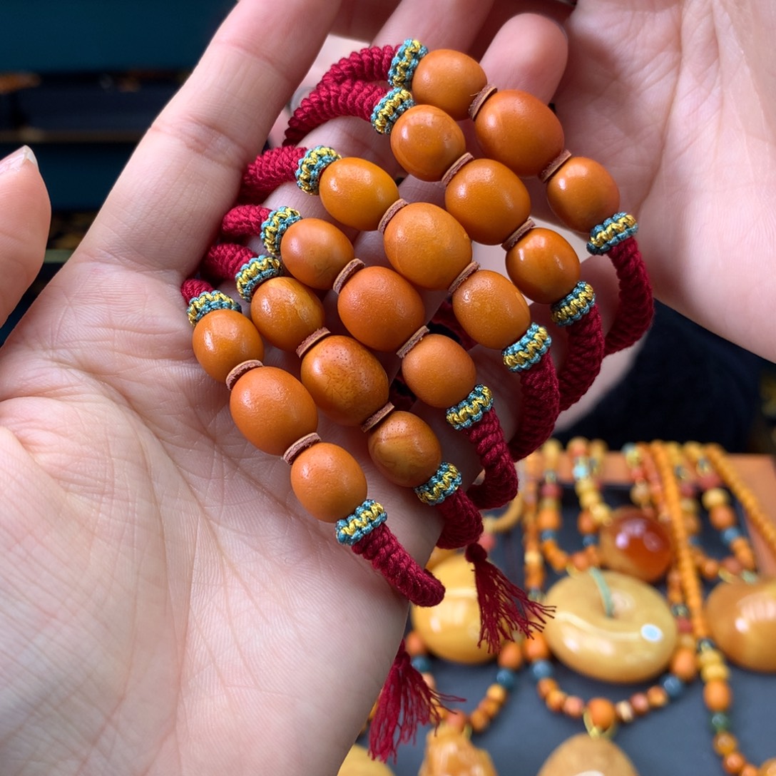 蜜蜡未镶嵌手绳多样性发一