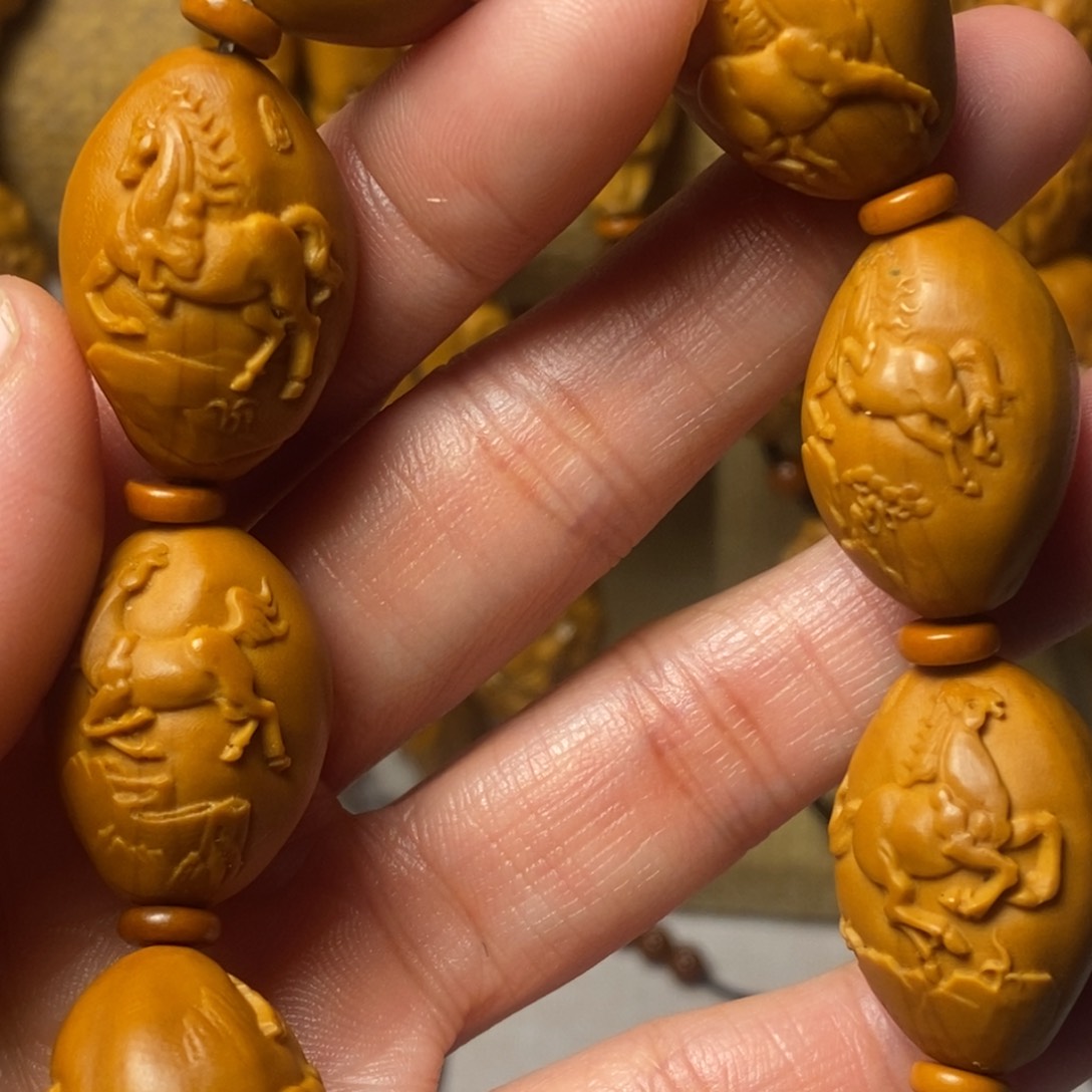 橄榄核手串/手链八骏图 