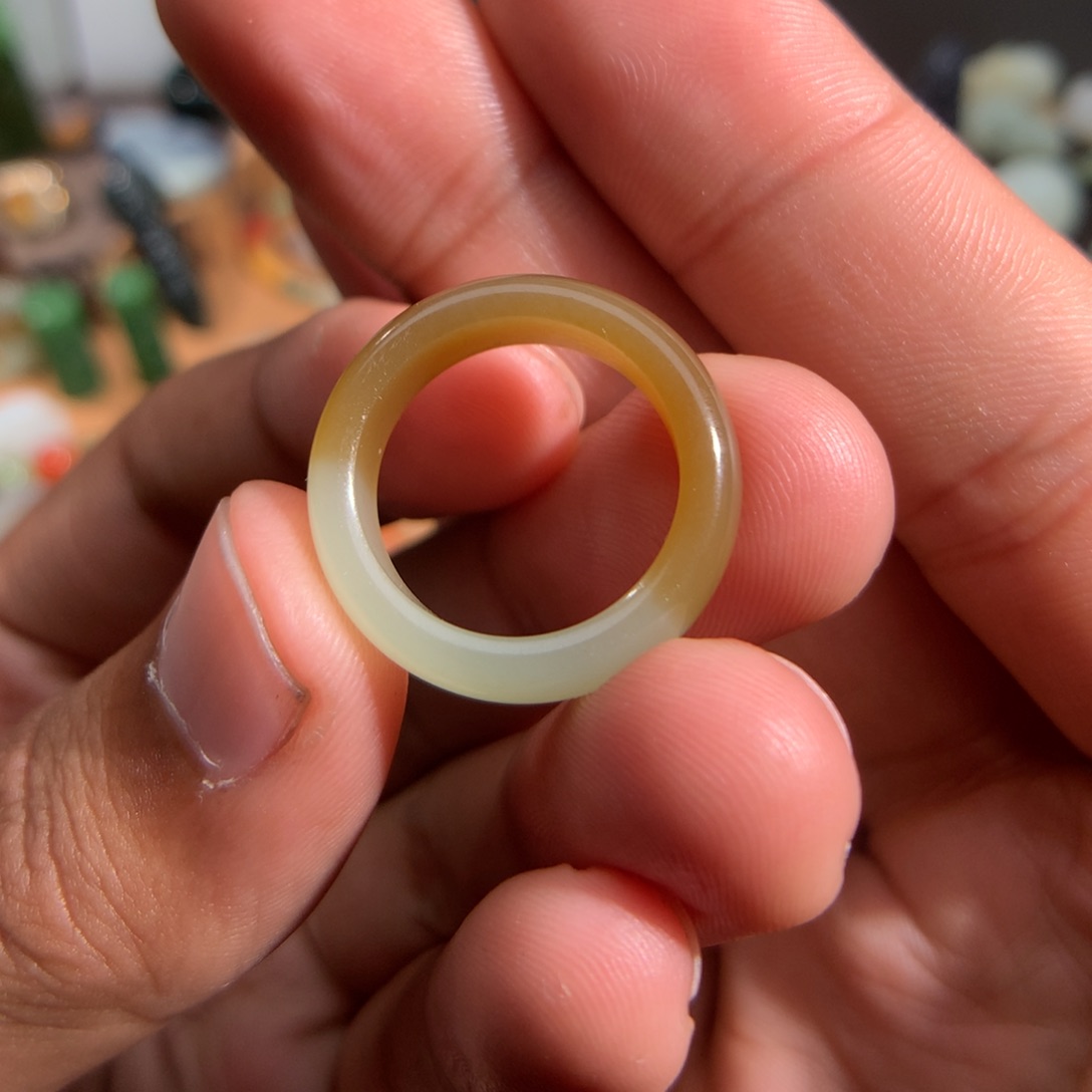 和田玉戒指未镶嵌蓝**堂