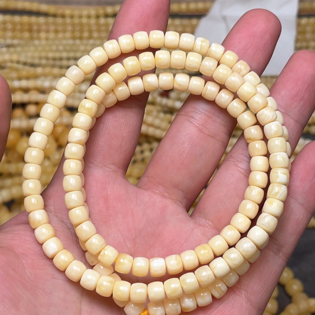 蜜蜡裸石未镶嵌蜜蜡佛珠6mm