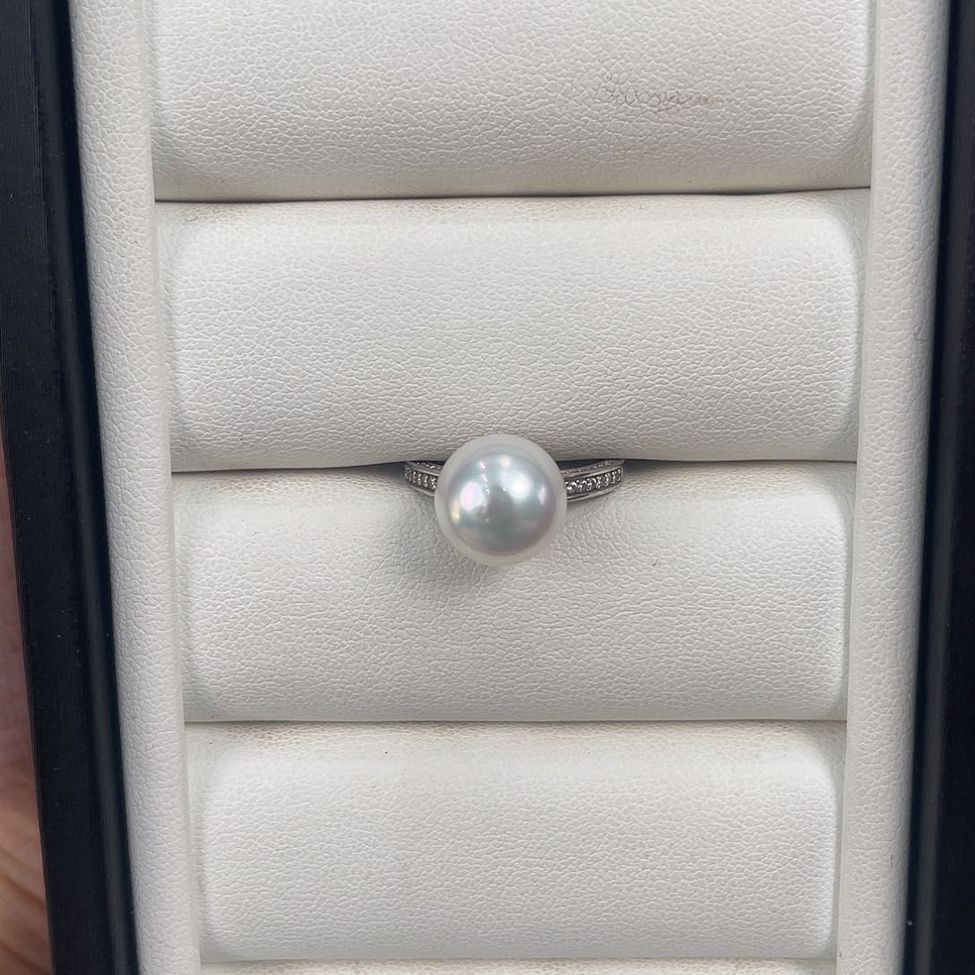 海水珍珠戒指银S925镶嵌