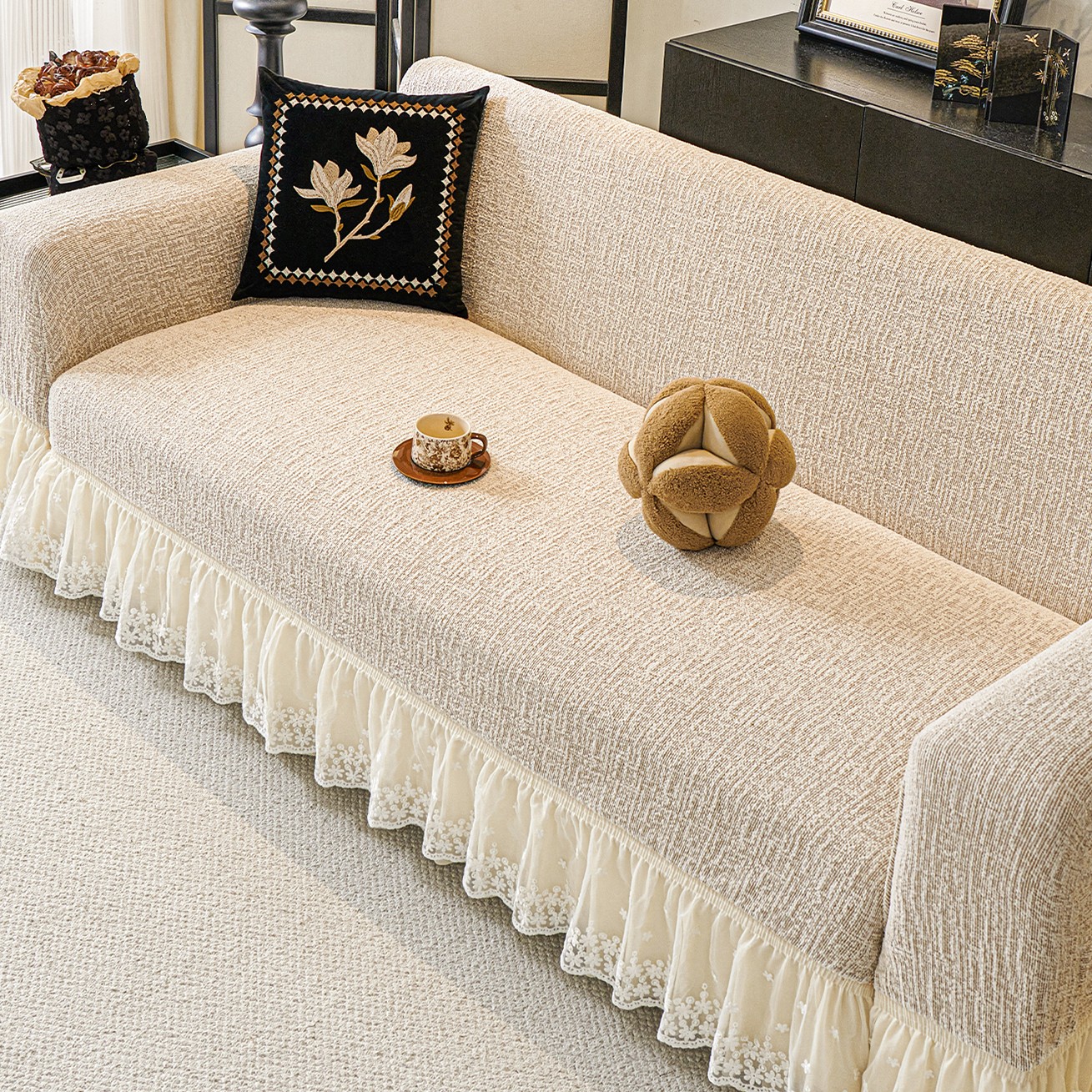 V/雅鹿2025新款沙发套防猫抓客厅沙发套罩四季通用懒人全包保护套