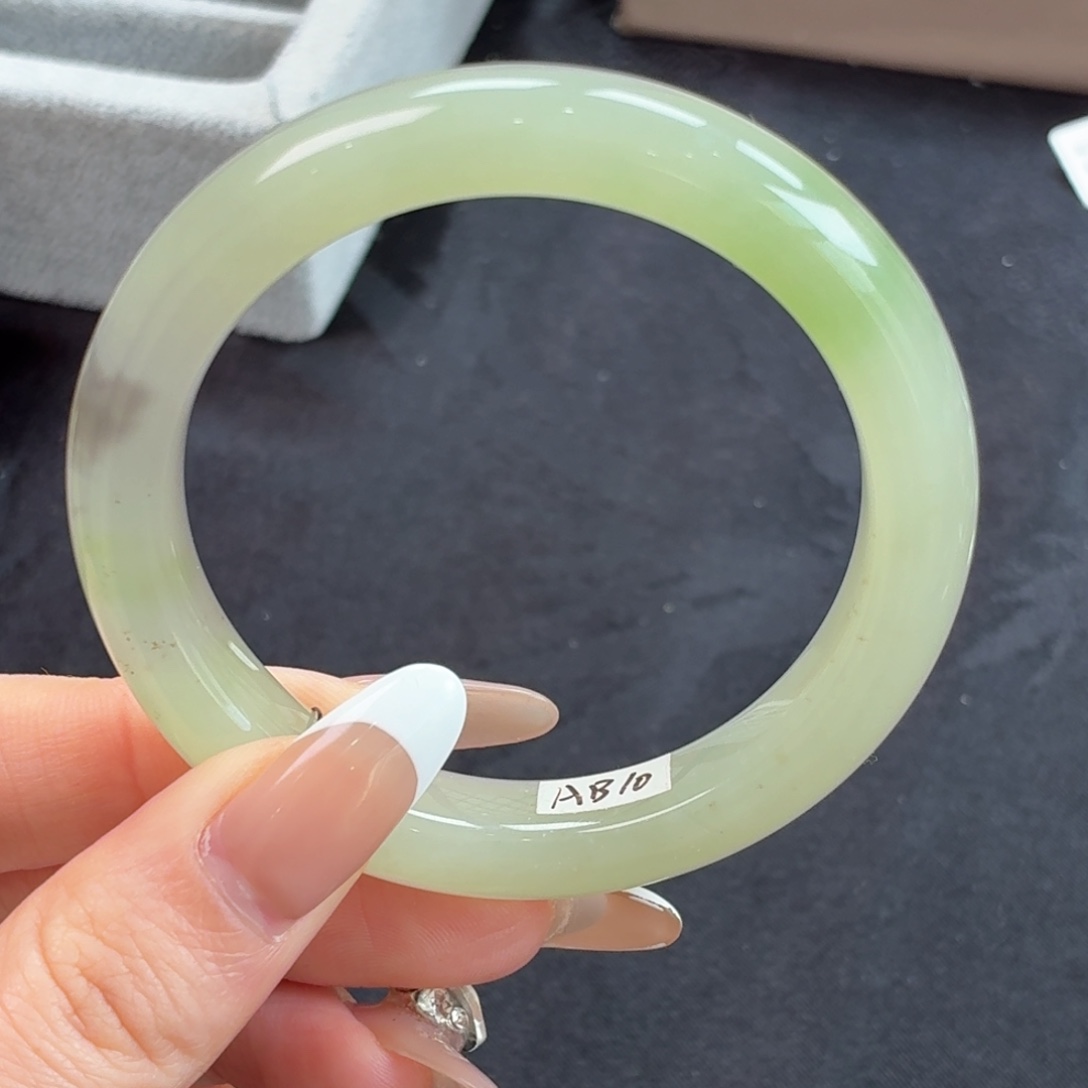 和田玉未镶嵌手镯三色翠紫冰透特色9