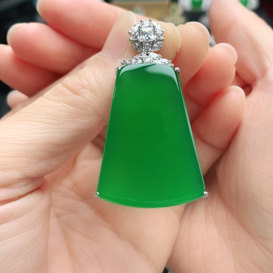 玛瑙/玉髓吊坠银S925镶嵌