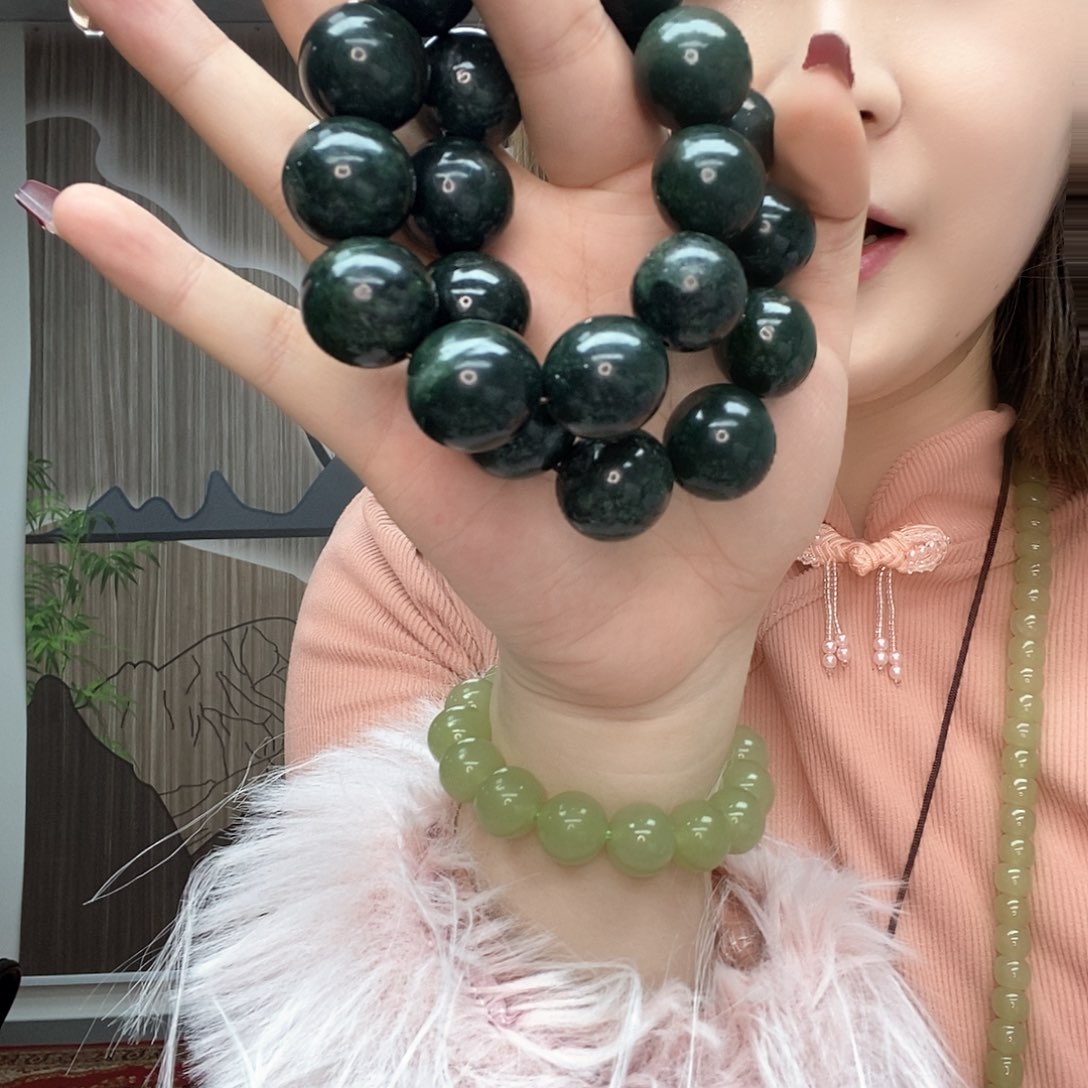 蛇纹石玉手链未镶嵌