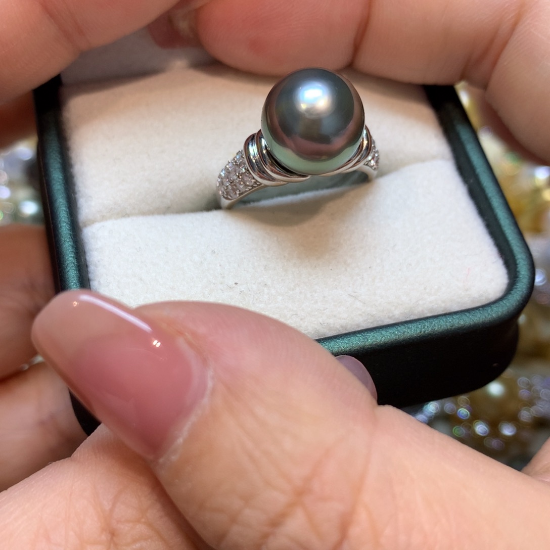 海水珍珠戒指银S925镶嵌