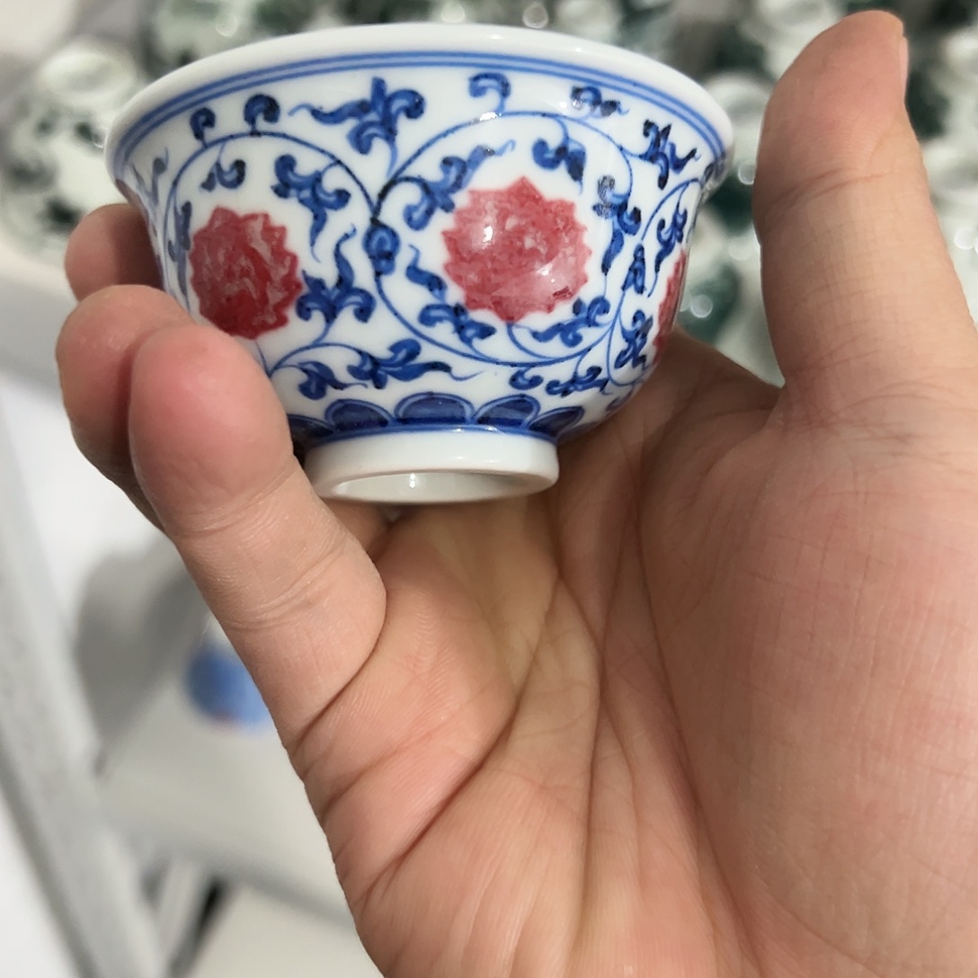 好***莲陶摆件景德镇手工手绘陶瓷