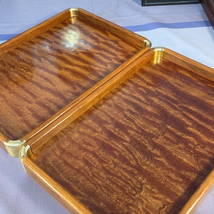 木缅甸花梨一对托盘