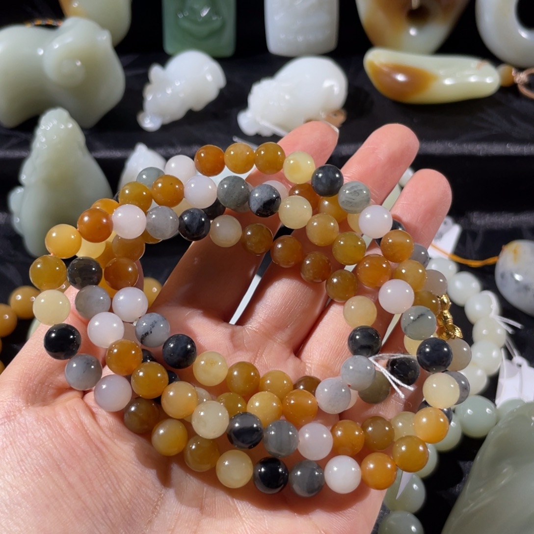 和田玉未镶嵌颈饰手串108