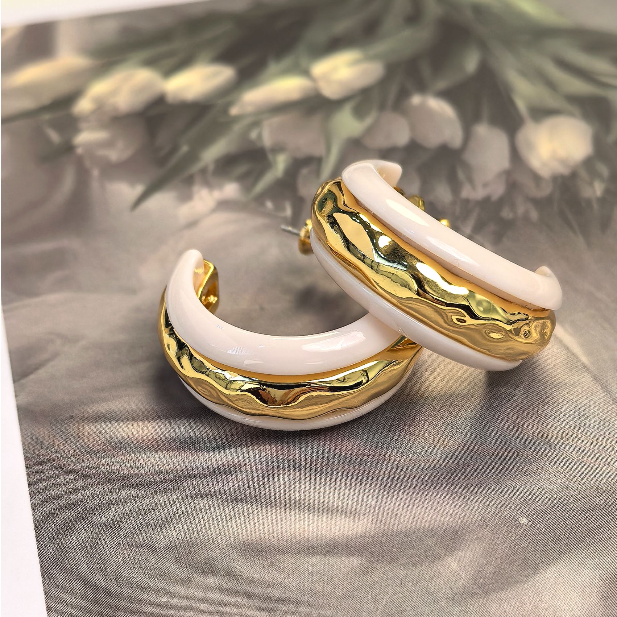 铜合金耳饰 【罗马夏日】欧美轻奢C字圈气质个性S925银针 耳环 2038