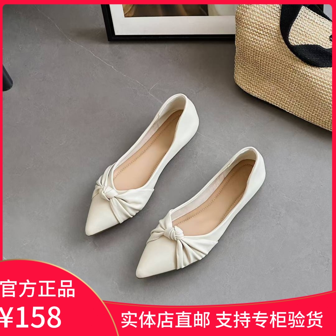572523003佰诗奴2025年夏季低跟蝴蝶结时尚浅口一脚蹬女单鞋