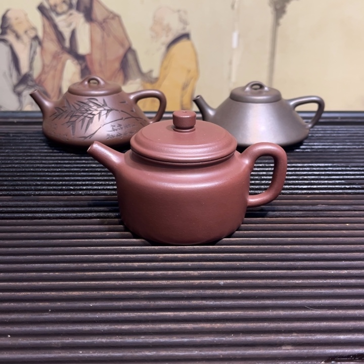 紫砂茶壶德钟紫泥