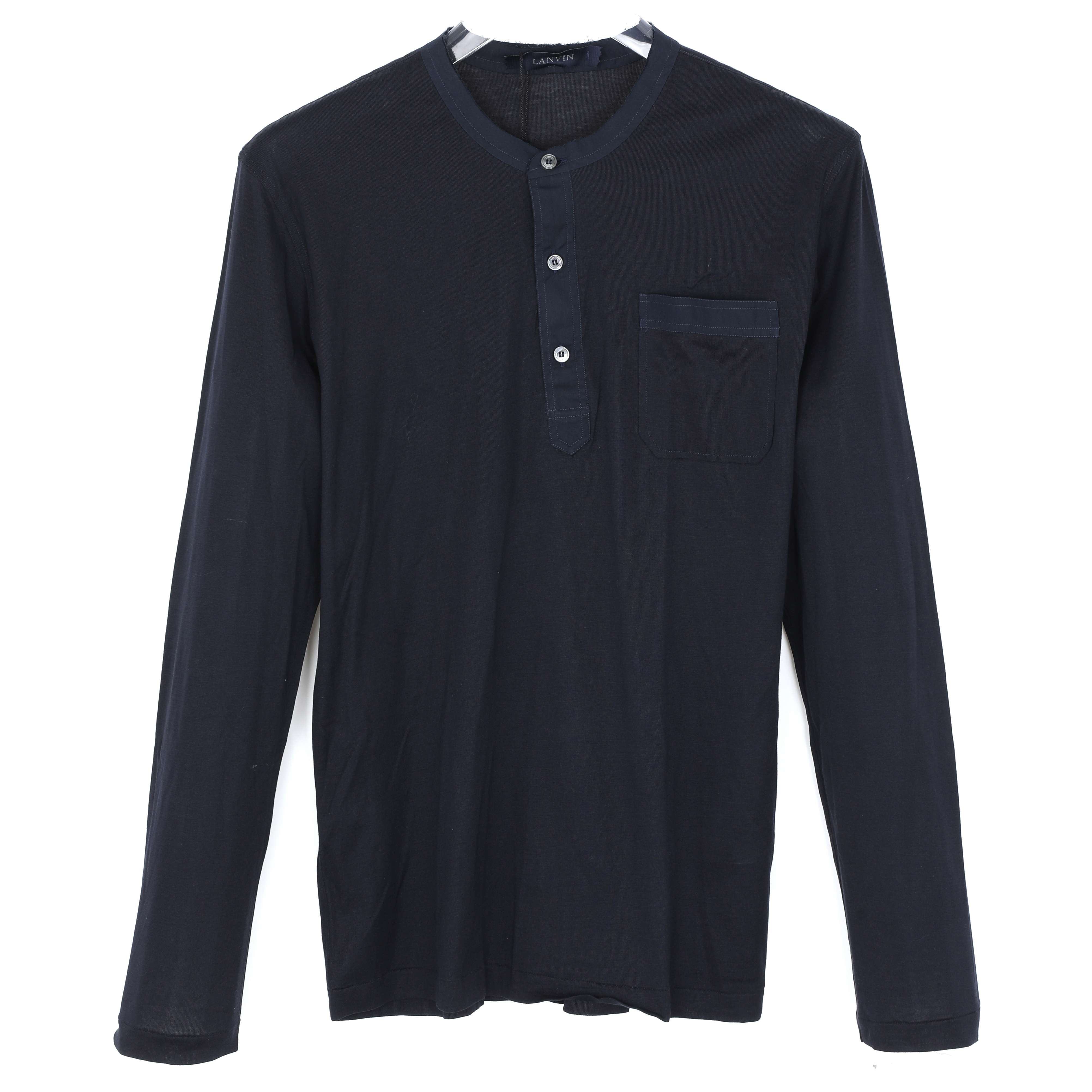 LANVIN  男士蓝色纯棉休闲圆领舒适长袖上衣M18EL1047BS001