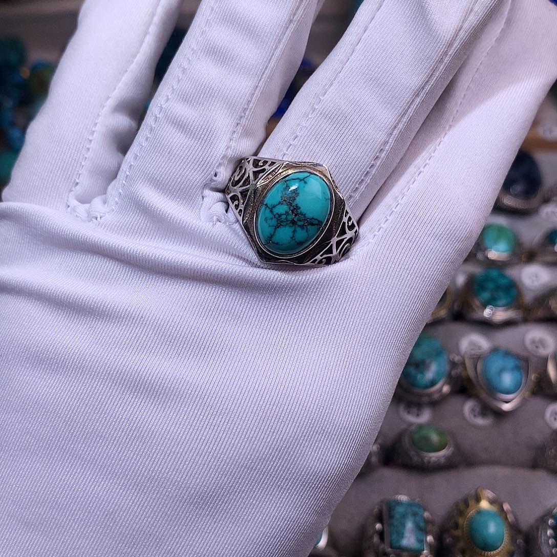 绿松石挂件银S925镶嵌@****ゝ