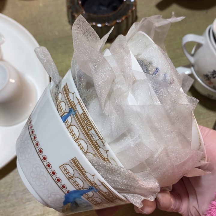 瓷片梧桐树米饭碗六个
