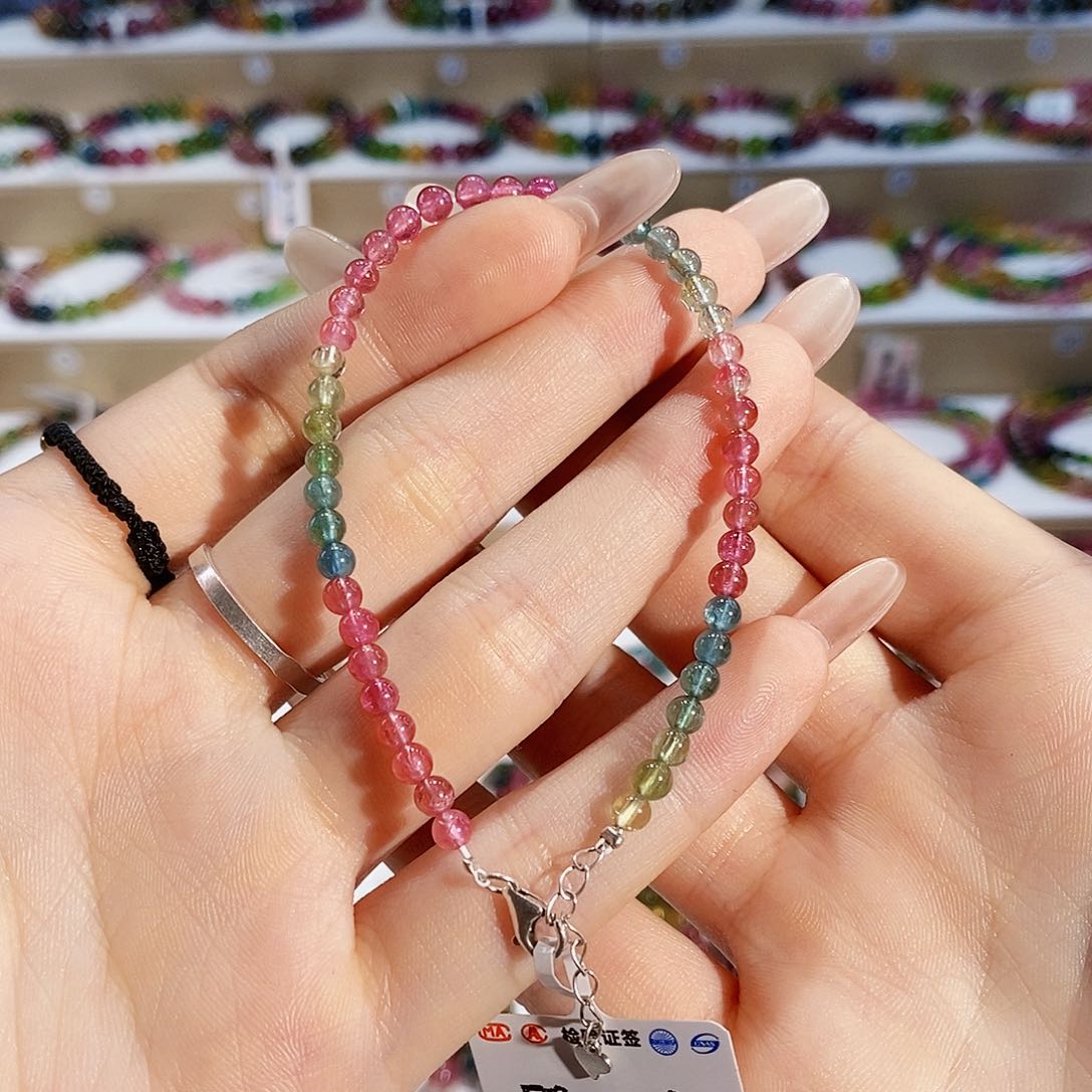 碧玺手链未镶嵌G2188素圈颜色微差