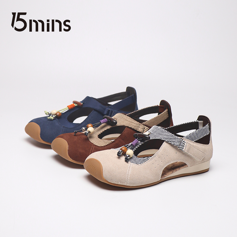 15MINS/15分钟时尚休闲风平跟复古时尚休闲鞋软底玛丽珍18077