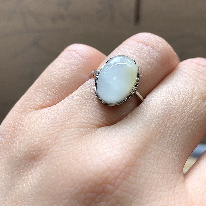 水晶水晶戒指银S925镶嵌