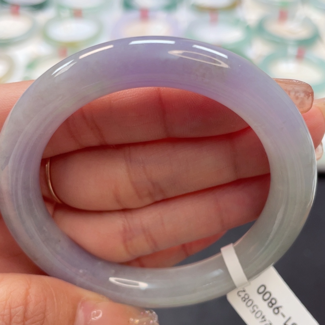 【闪购商品】翡翠手镯未镶嵌51薰衣草浓紫2号