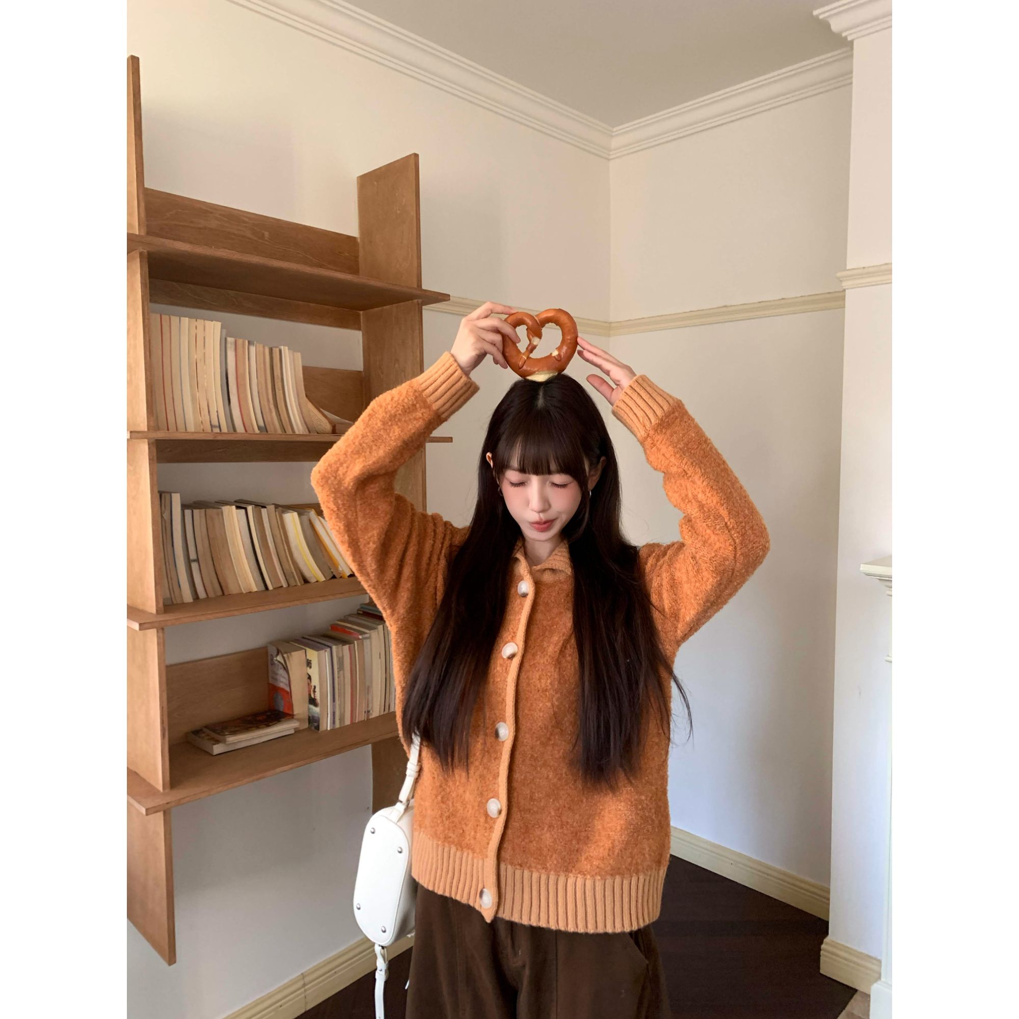 圈圈纱新款韩系女2025年秋季外穿内搭宽松版软糯加厚针织早秋外套