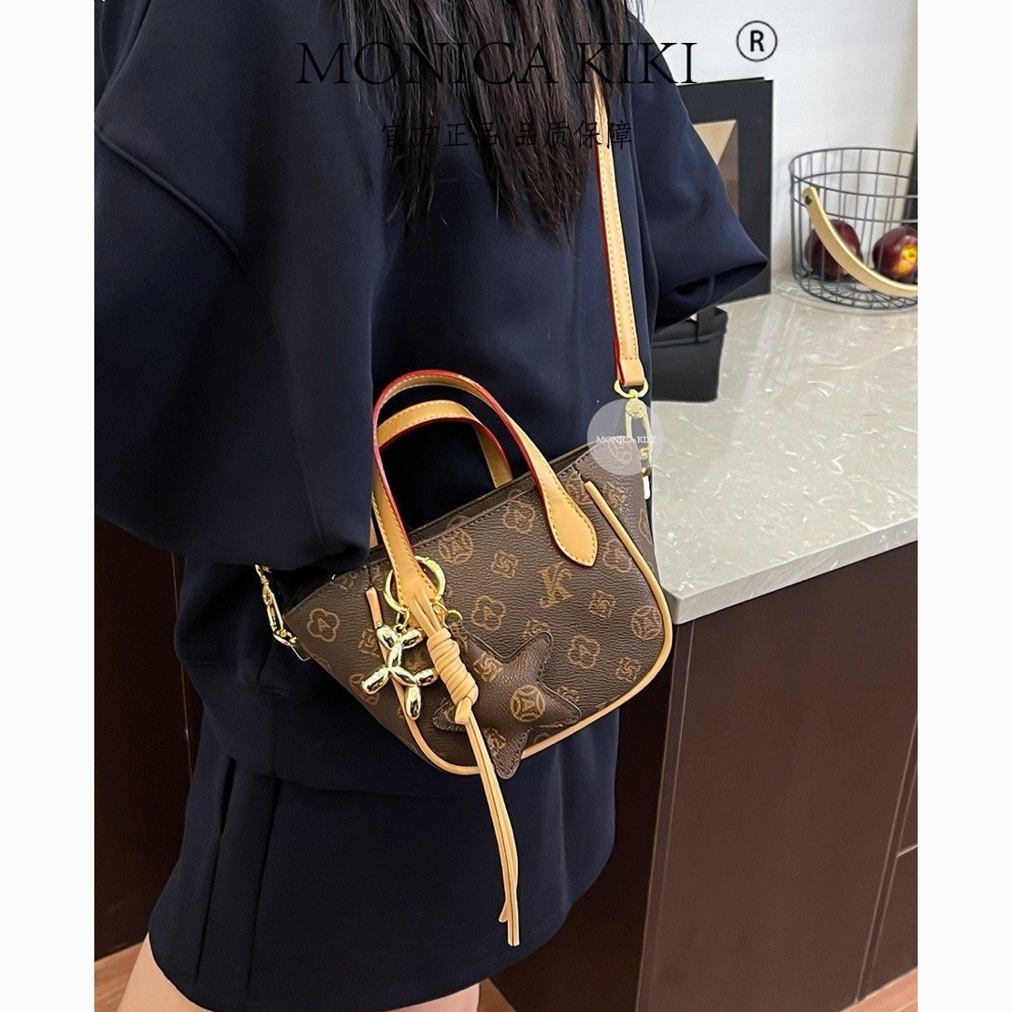 1913高级感轻奢老花菜篮子包四季款手提单肩斜挎包