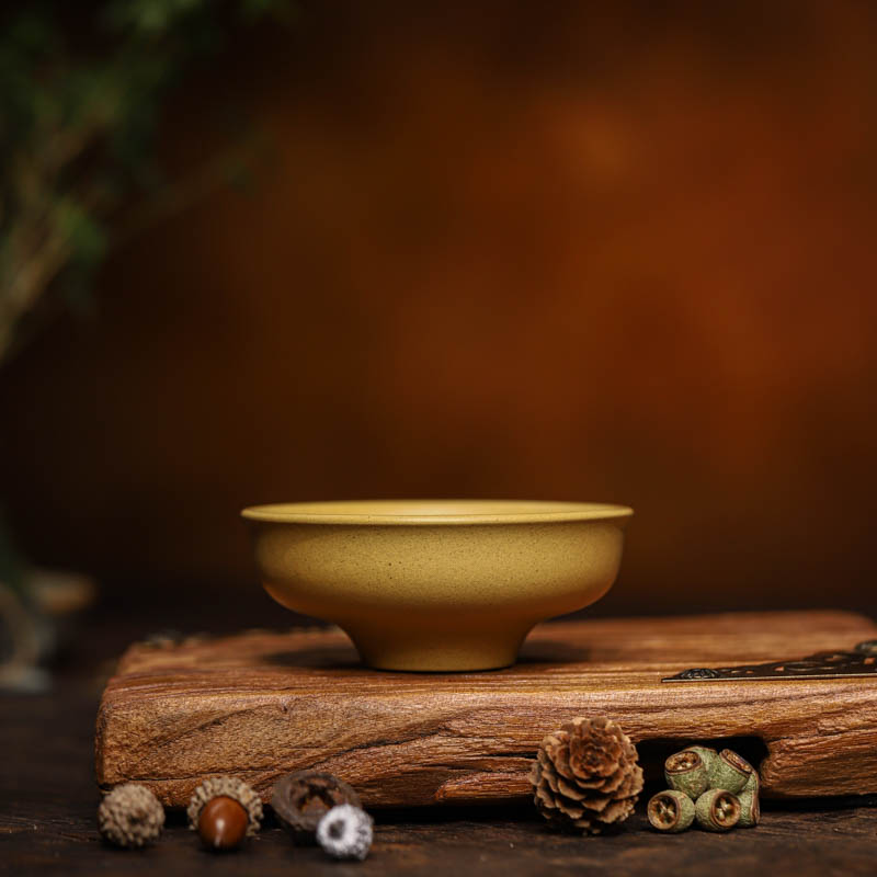 手工杯 | 泥料体验  陈富才黄金段大开口紫砂全手工主人杯