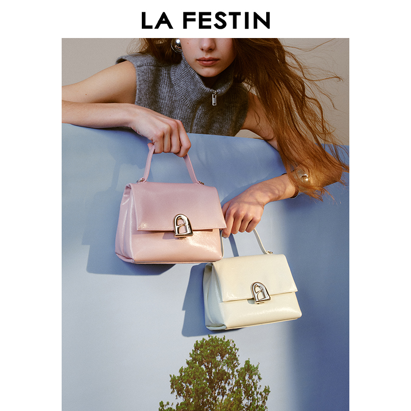 拉菲斯汀小号塌塌手提包包女2025新款单肩斜挎包时尚凯莉包