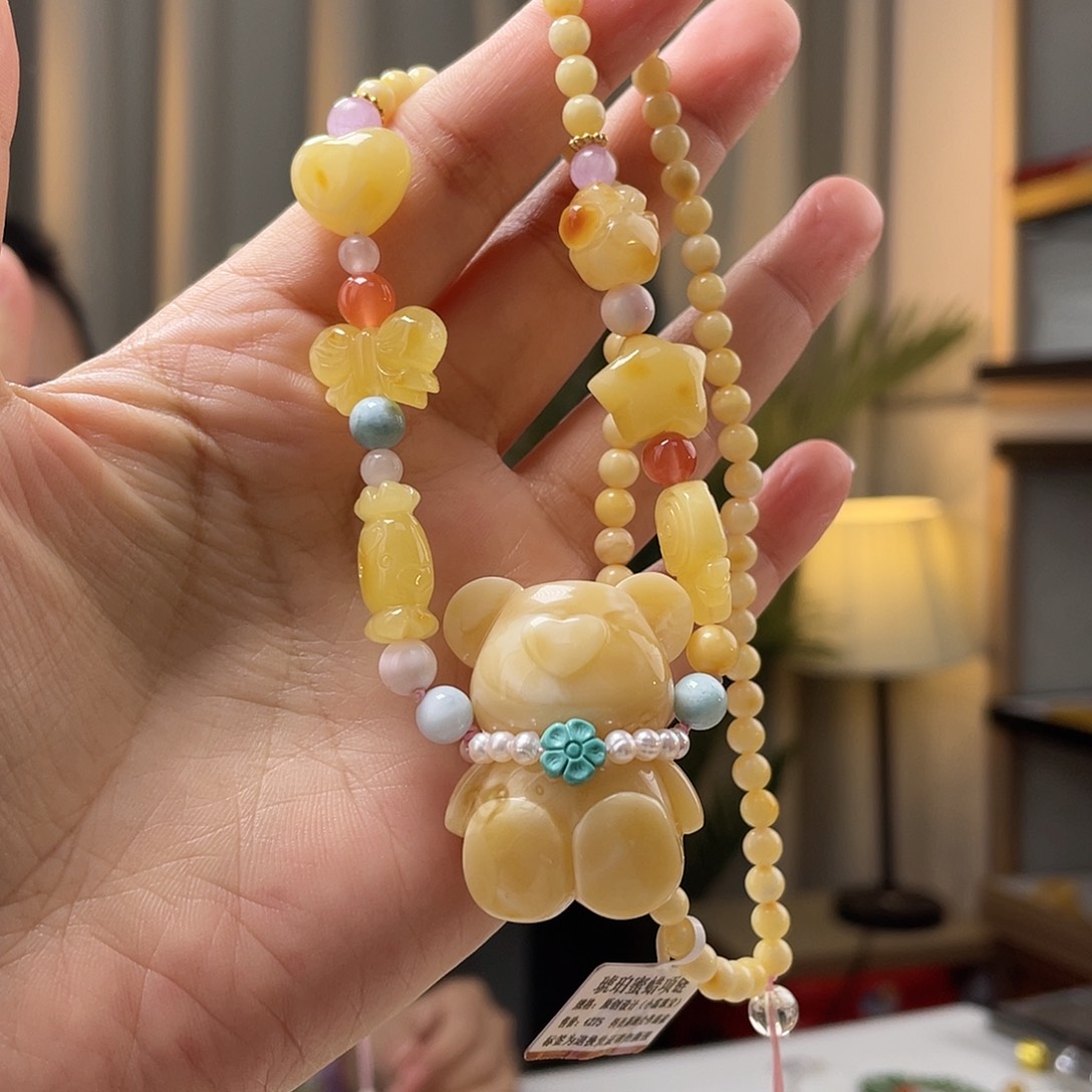 琥珀裸石未镶嵌蜜蜡吊坠