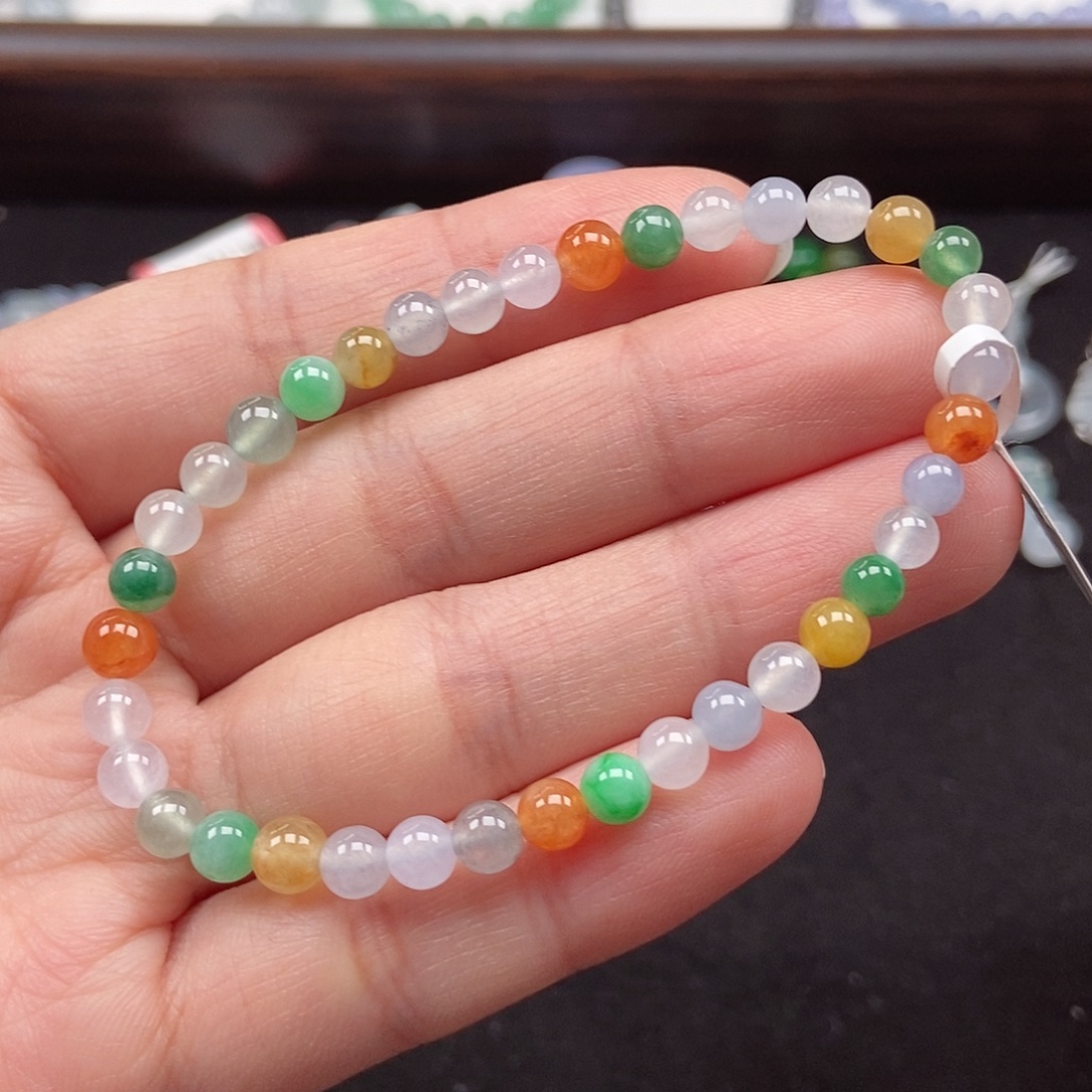 翡翠未镶嵌手串卡4.5-5.4