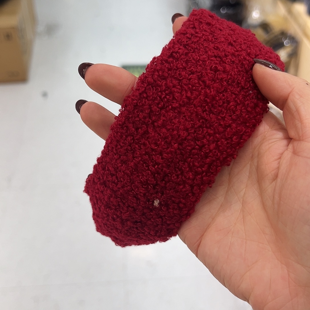 皮质铁合金红色羊羔毛