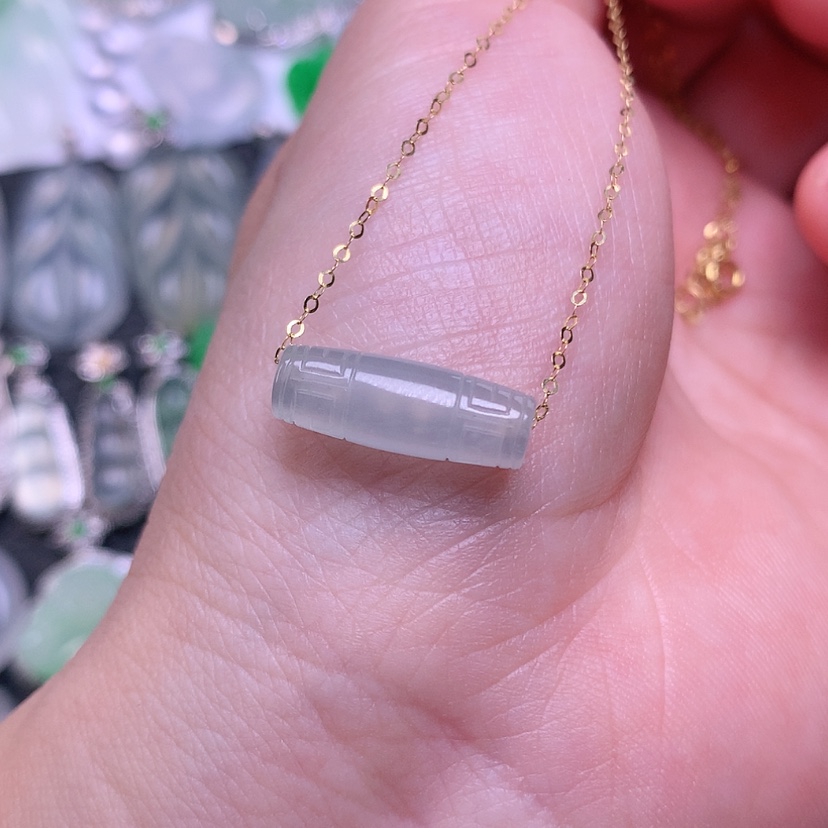 【闪购商品】翡翠颈饰18K金镶嵌天然缅甸翡翠