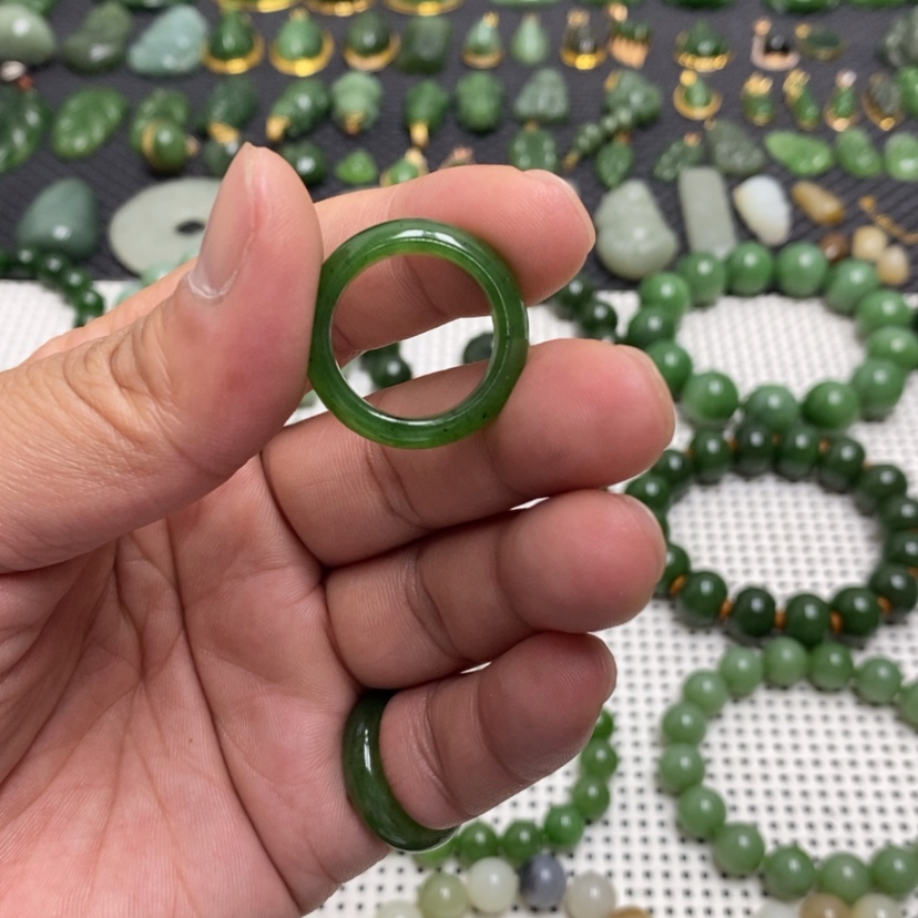 【闪购商品】和田玉（碧玉）戒指未镶嵌用****2