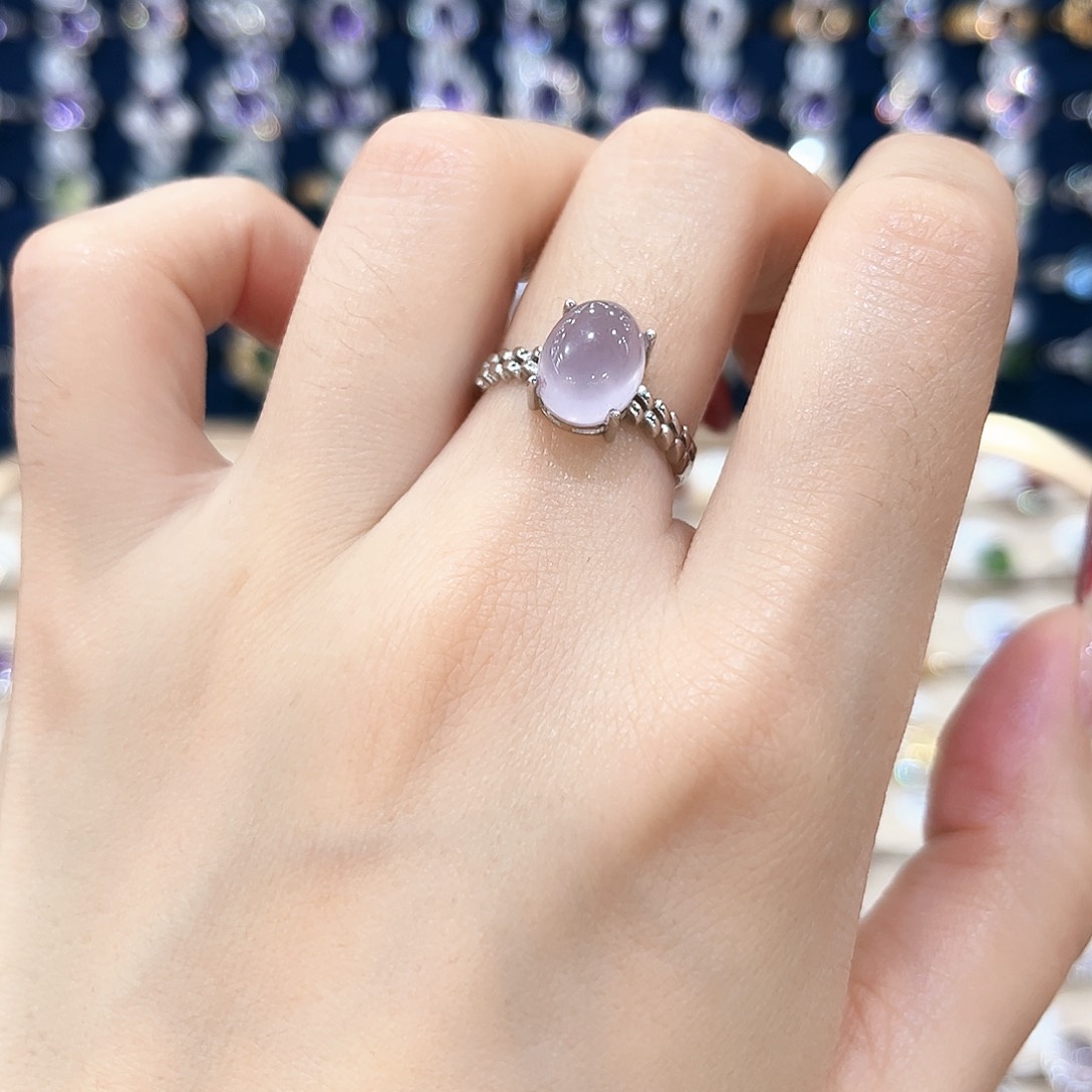 萤石戒指银S925镶嵌戒指