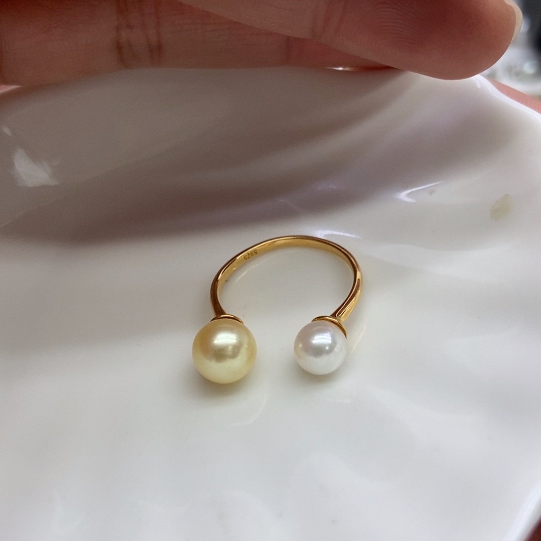 海水珍珠戒指银S925镶嵌