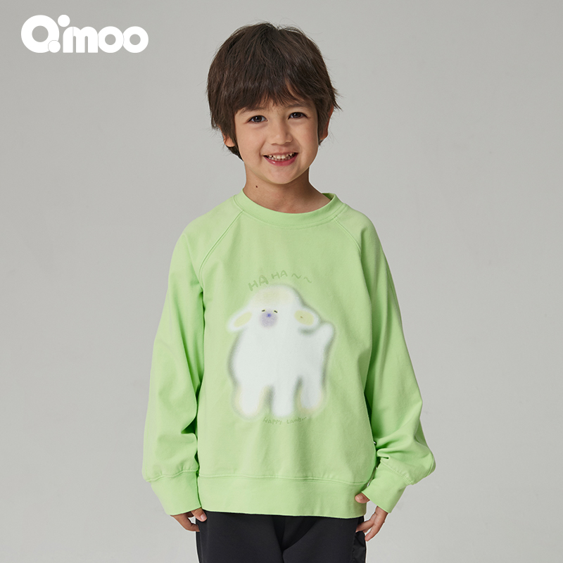 Qimoo/淇木秋季儿童时尚休闲百搭圆领宽松长袖套头衫QCL3TC212B