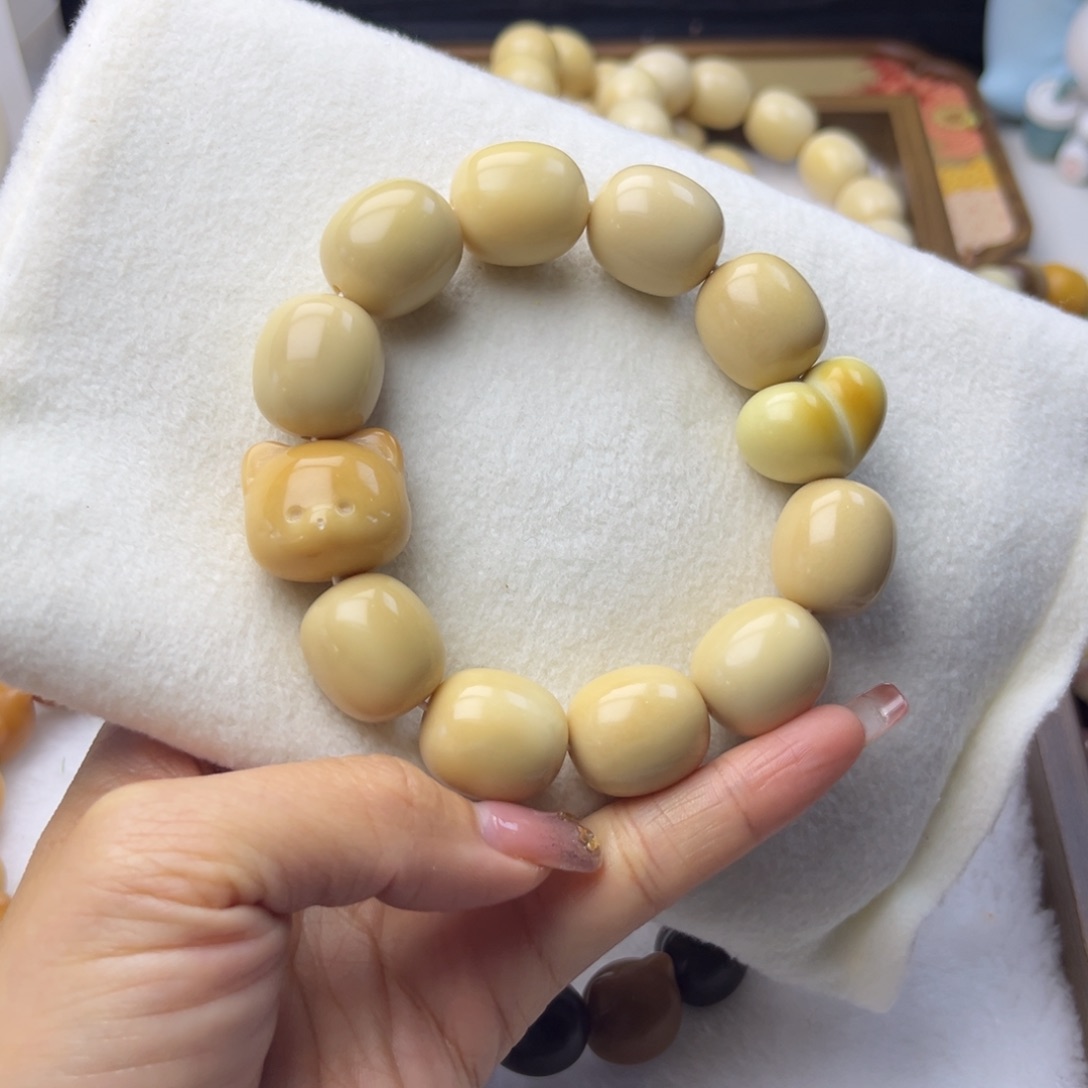 蘑***菇菩提根/象牙果手串象牙果皂珠18mm通货