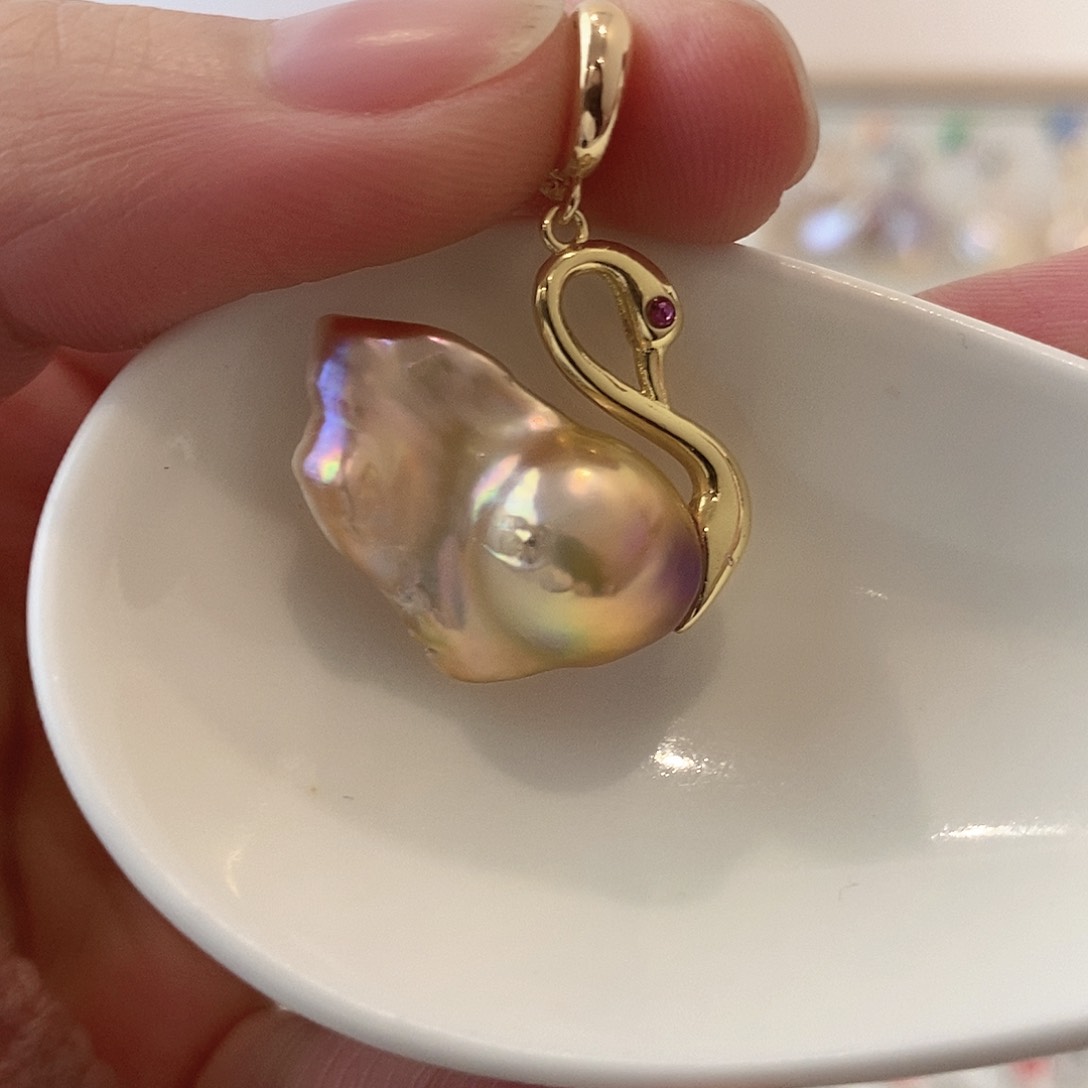 淡水珍珠颈饰银S925镶嵌